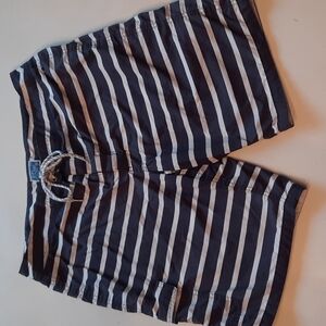 J. Crew waist 32 navy blue white stripe swim trunks